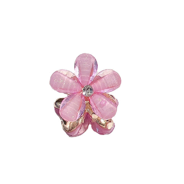 Women's Metal Plant Flower Electroplated Hair Gripper