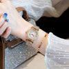 Women's Metal Quartz Bracelet Watch With Round Dial And Jewelry Buckle