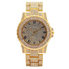 Women's Metal Quartz Watch With Roman Pattern And Rhinestones