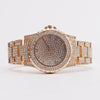 Women's Metal Quartz Watch With Roman Pattern And Rhinestones