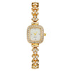Women's Metal Rectangle Dial Quartz Watch With Diamond Encrusted And Fashion Style