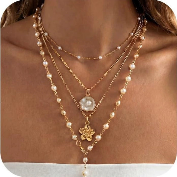 Women's Metal Shell And Starfish Choker Necklace With Electroplated Star Shape Pendant Minimalist Light Luxury Jewelry