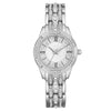 Women's Metal Shellfaced Diamondencrusted Quartz Watch With Printed Logo Leisure Style Round Dial