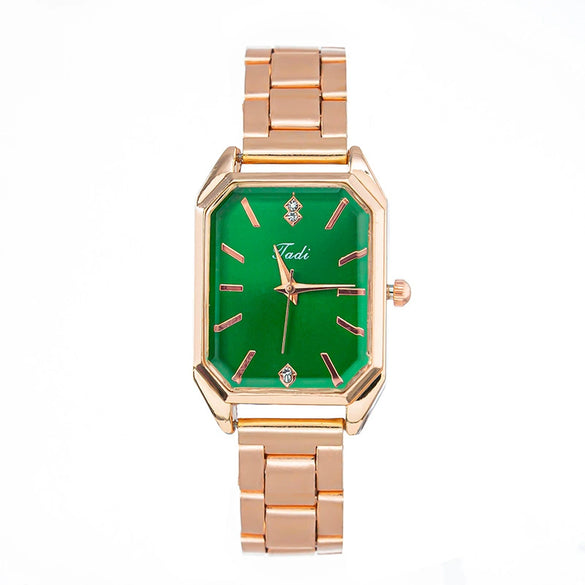Women's Metal Square Leisure Quartz Wristwatch With Mineral Strengthened Glass Mirror