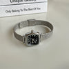 Women's Metal Square Medieval Style Watch With Wheat Ear Mesh Strap