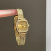 Women's Metal Square Medieval Style Watch With Wheat Ear Mesh Strap