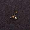 Women's Metal Star Pattern Inlaid Zircon Mini Ear Puncture Earrings