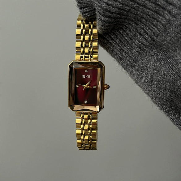 Women's Metal Steel Band Quartz Watch Medieval Style Alloy Case Ordinary Glass Mirror Printed Logo