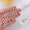 Women's Metal Titanium Steel Fashion Earring With Flower Zircon Design