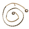 Women's Metal Waist Chain With Camellia Design Woven Style