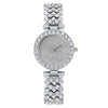 Women's Metal Watch With Diamondencrusted And Round Dial