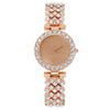 Women's Metal Watch With Diamondencrusted And Round Dial