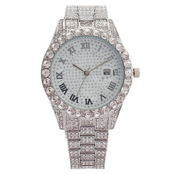 Women's Metal Watch With Roman Pattern And Fashion Style