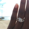 Women's Metal Zircon Diamond Ring With Flower Design Rose Gold Plated