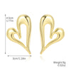 Women's Metallic Geometric Earrings With Electroplating Heart Rhombus Drop Shape Heavy Industry Niche Exaggerated Fashion Personality