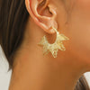 Women's Metallic Geometric Earrings With Electroplating Heart Rhombus Drop Shape Heavy Industry Niche Exaggerated Fashion Personality