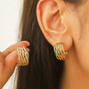 Women's Metallic Geometric Earrings With Electroplating Heart Rhombus Drop Shape Heavy Industry Niche Exaggerated Fashion Personality