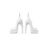 Women's Metallic High Heel Shoe Earrings Geometric Exaggerated Design In Iron Alloy With Glossy Spray Painted Finish