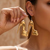 Women's Metallic High Heel Shoe Earrings Geometric Exaggerated Design In Iron Alloy With Glossy Spray Painted Finish