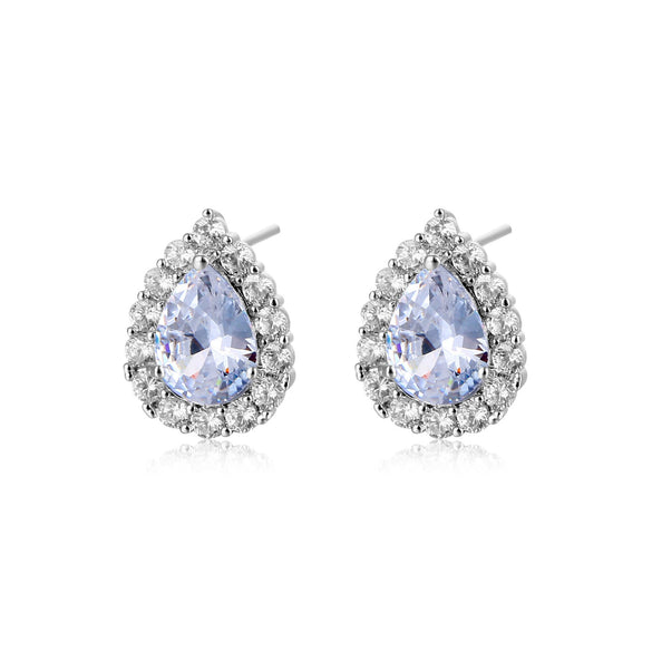 Women's Micro Inlaid Zircon Drop Earrings In Environmental Protection Copper Natural Style Dangle Earrings