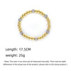 Women's Microinlaid Rhinestone Mixed Material Geometric Handwoven Elastic Rope Bracelet 18K Goldplated