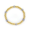 Women's Microinlaid Rhinestone Mixed Material Geometric Handwoven Elastic Rope Bracelet 18K Goldplated