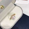 Women's Microinlaid Zircon And Natural Freshwater Pearl Ring Copper Triangle Design