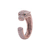 Women's Micropaved Zircon Leopard Head Bracelet In Environmentally Friendly Copper With Animal Style And Platinum Tone Finish