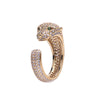 Women's Micropaved Zircon Leopard Head Bracelet In Environmentally Friendly Copper With Animal Style And Platinum Tone Finish