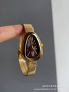Women's Midcentury Style Alloy Case Quartz Watch With Golden Monkey Strap