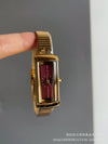 Women's Midcentury Style Alloy Case Quartz Watch With Golden Monkey Strap