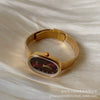 Women's Midcentury Style Alloy Case Quartz Watch With Golden Monkey Strap