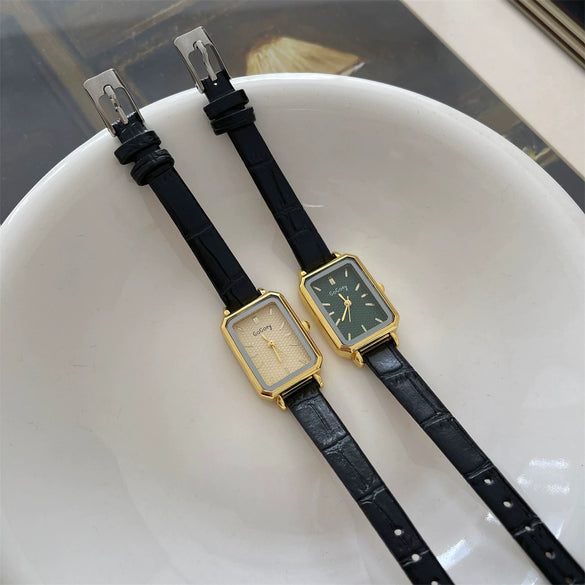 Women's Middle Ancient Style Square Alloy Watch Leisure Style