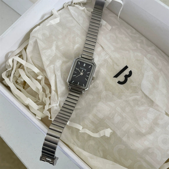 Women's Middle Ancient Style Square Alloy Watch Leisure Style