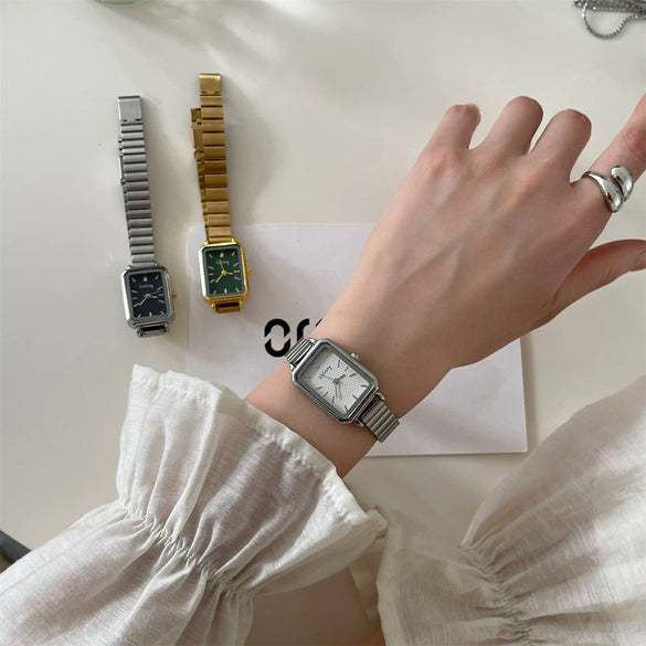 Women's Middle Ancient Style Square Alloy Watch Leisure Style