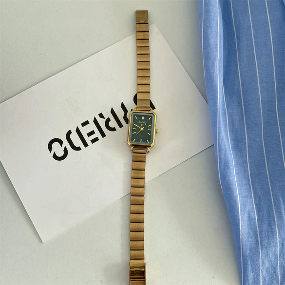 Women's Middle Ancient Style Square Alloy Watch Leisure Style