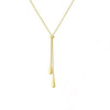 Women's Minimalist Adjustable Water Drop Pendant Necklace With Snake Bone Chain Electroplated Metal Clavicle Chain