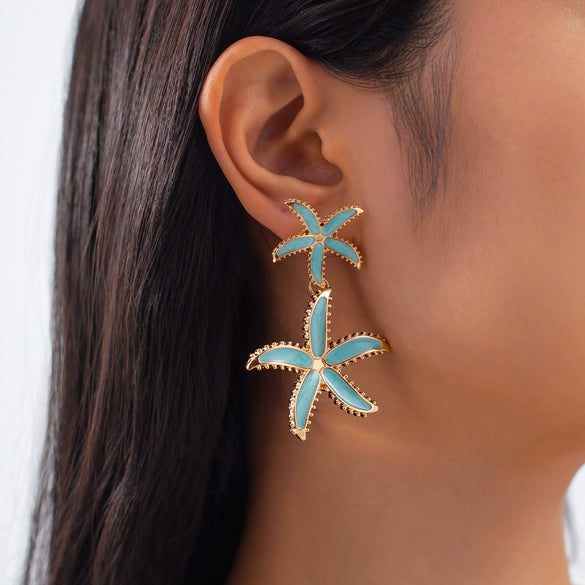 Women's Minimalist Alloy Oil Dropping Flower Geometric Earrings
