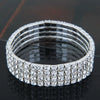 Women's Minimalist Alloy Rhinestone Inlay Elastic Bracelet Luxury Full Diamond Style Bridal Fashion Bracelet