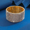 Women's Minimalist Alloy Rhinestone Inlay Elastic Bracelet Luxury Full Diamond Style Bridal Fashion Bracelet