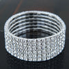 Women's Minimalist Alloy Rhinestone Inlay Elastic Bracelet Luxury Full Diamond Style Bridal Fashion Bracelet
