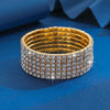 Women's Minimalist Alloy Rhinestone Inlay Elastic Bracelet Luxury Full Diamond Style Bridal Fashion Bracelet