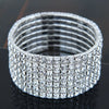 Women's Minimalist Alloy Rhinestone Inlay Elastic Bracelet Luxury Full Diamond Style Bridal Fashion Bracelet