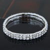 Women's Minimalist Alloy Rhinestone Inlay Elastic Bracelet Luxury Full Diamond Style Bridal Fashion Bracelet