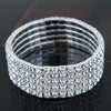Women's Minimalist Alloy Rhinestone Inlay Elastic Bracelet Luxury Full Diamond Style Bridal Fashion Bracelet