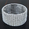 Women's Minimalist Alloy Rhinestone Inlay Elastic Bracelet Luxury Full Diamond Style Bridal Fashion Bracelet