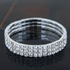 Women's Minimalist Alloy Rhinestone Inlay Elastic Bracelet Luxury Full Diamond Style Bridal Fashion Bracelet