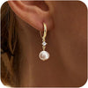 Women's Minimalist Bow Tassel Earrings With Imitation Pearls Geometric Design Stainless Steel Posts Electroplated High End Fashion Jewelry