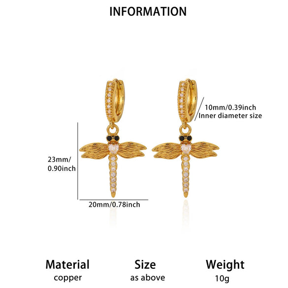Women's Minimalist Butterfly Pendant Earrings Gold Plated Copper Drop Earrings With Simple Elegant Design For Wholesale