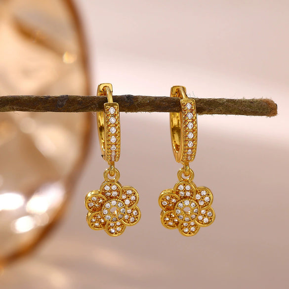 Women's Minimalist Butterfly Pendant Earrings Gold Plated Copper Drop Earrings With Simple Elegant Design For Wholesale